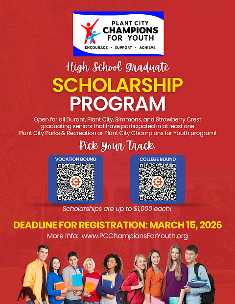 PCCFY Scholarship flyer 2026